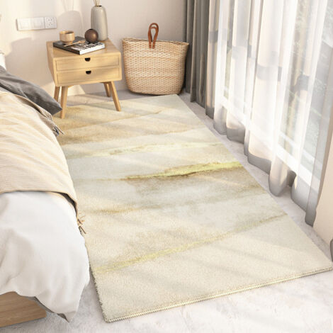 Tapis de chevet "Féndài Fánchén",Shaggy à Poils Ras Carpette Non Excrétion Fluffy Tapis Moderne Tapis,Durable Antidérapant Tapis de Porte pour Salon Chambre Chambre D'enfant Entrée Déco-B,60160cm (1/5)