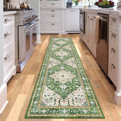 Tapis Bohème Chic 40x160cm Imitation Laine Épaisse 5mm Sans Produits Chimiques Lavable 60°C Décoration Maison