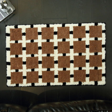 Tapis de bain antidérapant microfibre超 absorbant marron 50x80 cm lavable machine séchage rapide pour salle de bain moderne et douche (1/4)