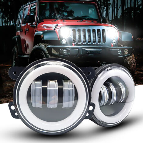 Lot De 2 Projecteurs LED Moto - Jaune/blanc - Antibrouillard - Universel