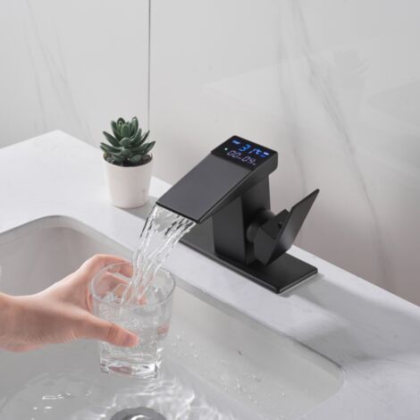 Robinet Cascade Intelligent avec Affichage LED - Mitigeur Numérique Température Eau Chaude/Froide - Design Moderne pour Salle de Bain (1/4)