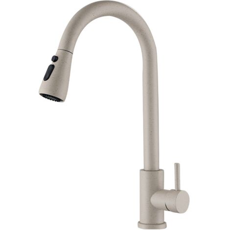 Pierres Du Rhin Robinet De Cuisine Extractible Perrin & Rowe Armstrong - Finition Satin English Gold, 1.75 GPM, Modèle U.4544HT-SEG-2 Robinet Haute Arche 1,75 GPM