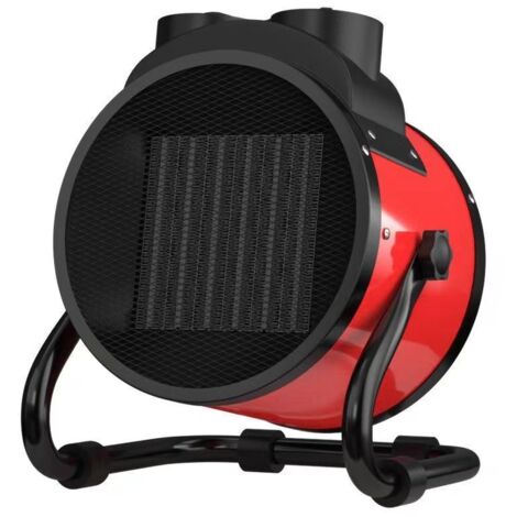 Petit radiateur industriel PTC, radiateur électrique céramique 2 kW/3 kW, moteur en cuivre pur, rotation à 90°, adapté aux bureaux, maisons et garages. (2 000 W améliorés) (1/4)