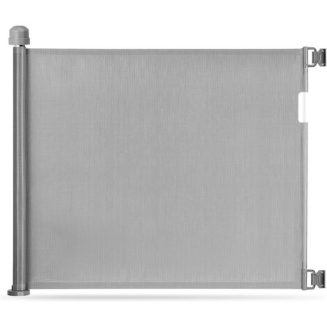 Barrière de sécurité rétractable pour bébé,pour portes et escaliers,en maille filet pour animaux de compagnie,150cm85cm,gris