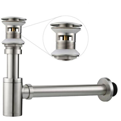 WIRQUIN - Vidage complet de lavabo D32 nano 6.7 l100mm pour plan vasque clapet Quick Clac laiton
