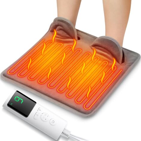 Chauffe-pieds électrique pour hommes et femmes, coussinets chauffants pour les pieds, chauffe-pieds électrique avec écran LCD et 9 réglages de température, chauffe-pieds chauffants pour sous le bureau (1/4)