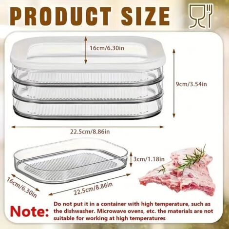 Set De 4 Boîtes De Conservation Pour Charcuterie K&G - Empilables, Avec Plateau De Service - Sans BPA, Lave-vaisselle Et Micro-ondes