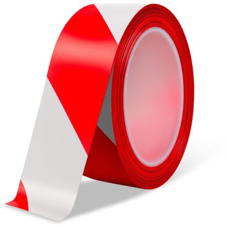Enowelir Markup Tape - For Hazard Areas - Non-Adhesive - Low Density Polyethylene (LDPE) - 70mm x 200m - Red and White Tape (1/4)