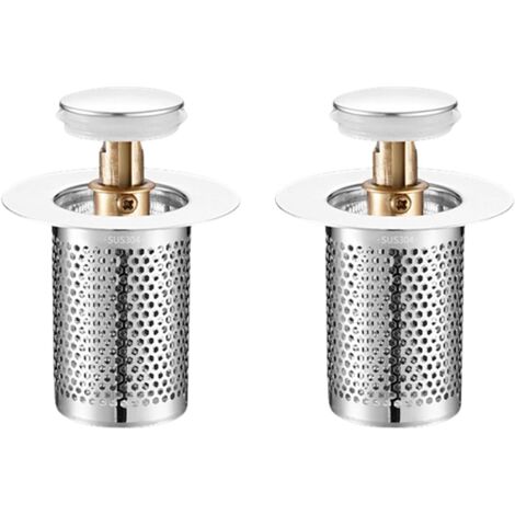 Enowelir Crépine de vidange de sol universelle en acier inoxydable, paquet de 2, crépine d'évier de baignoire, crépine d'évier pop-up, crépine d'évier de cuisine et de salle de bains, baignoire (style (1/3)