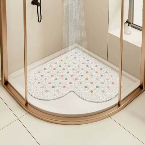 Tapis de douche d'angle antidérapant, tapis de bain doux et confortable avec trous de drainage, tapis de massage antidérapant en PVC pour baignoires, douches et douches dans les zones humides, insert (1/4)