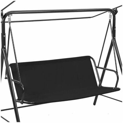 Housse de siège de balancelle STK (138 x 50 x 50 cm, noire), toile de balancelle de jardin, housse de siège de balancelle imperméable, housse coupe-vent, remplacement pour chaise de jardin