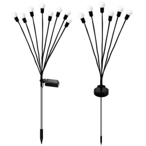 Lot de 2 lampes solaires Lucioles, 6 LED, étanches, étoilées, pour jardin, allée, paysage, extérieur, lumière chaude [Classe énergétique A+++] (1/4)