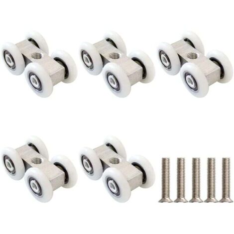 Galets pour portes coulissantes Lot de 5 galets pour portes coulissantes Galets pour portes coulissantes Roulement à billes Pour profil de roulement de 20 mm 4 galets Galet 42x21,5 mm