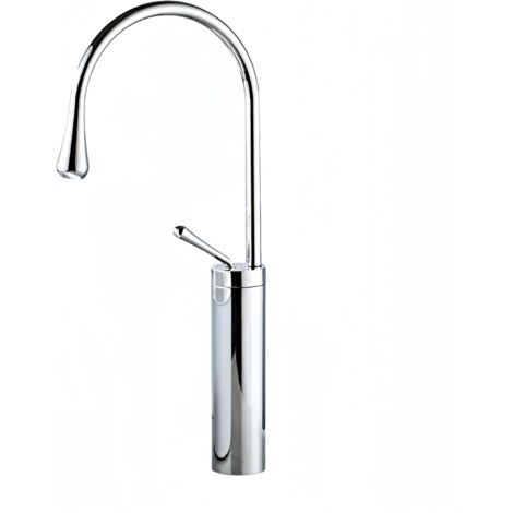 Robinets en cuivre pour vasque, 43 cm de haut, eau chaude et froide, poignée unique, un trou, pour salle de bain, bar commercial, bec long et goutte d'eau en laiton, finition chromée haut de gamme, st (1/3)