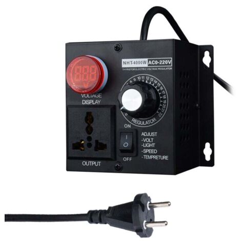 Enowelir Ac 220V 4000W Compact Controller Variable Tension Vitesse Portable Temperature Lumiere Tension Adjuatable Dimmer (1/4)