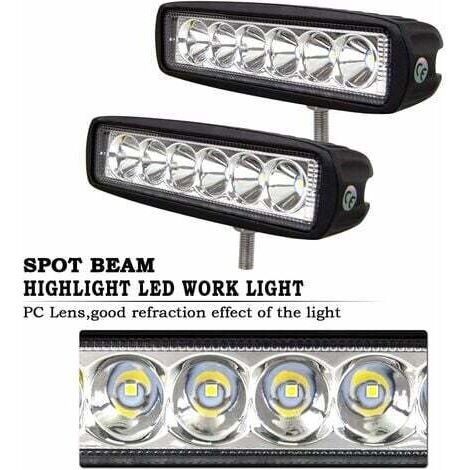 Barre LED 7 Pouces Noir Pour Phares Travail/conduite Camion 4x4 - Neuf
