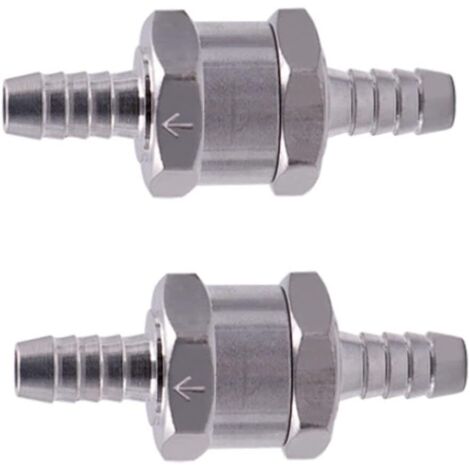 Enowelir 2 Pièces Clapet Anti-Retour Carburant, Clapet Anti-Retour de Retour D&39huile, Clapet Anti-Retour en Aluminium, Convient pour Carburateur et Système D&39alimentation(8 mm) (1/4)