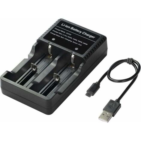 Enowelir Chargez votre batterie n'importe où 18650 Chargeur de batterie pour 3.7V 18650 14500 16340 26650 Batteries, la batterie n'est pas incluse LO-Ron (1/4)