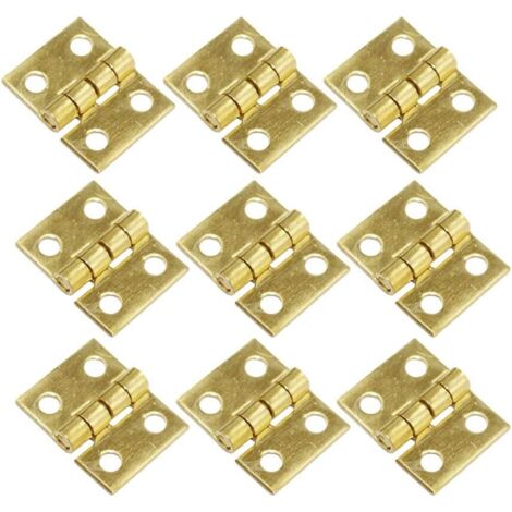Enowelir 50pcs mini-charnières en laiton pour boîte à bijoux avec vis 200pcs petites charnières pour coffret en bois meuble miniature (1/4)