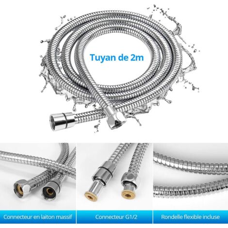 Tuyau De Douche Flexible Anti-torsion Triton Chromé 1,5 M - Raccord Universel - Qualité Britannique