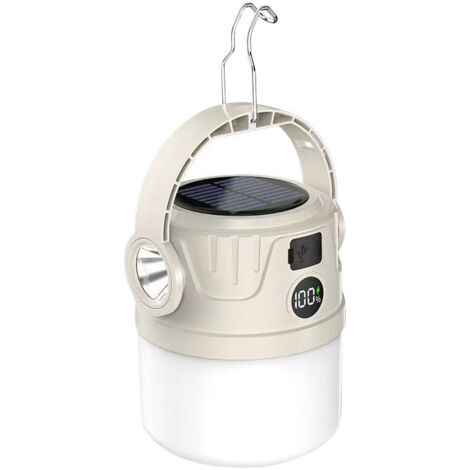 anterne Camping Rechargeable Solaire Extérieur Portable Compacte Multifonction Maison Jardin Travail Nuit Urgence Randonnée (1/2)