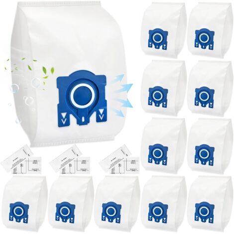 12 sacs d'aspirateur pour Miele GN 3D Classic C1 Complete C2 C3, S227, S400i, S600, S800, S2000, S5000 et S8000 Series Sacs à poussière, Sacs à poussière haute efficacité (1/5)