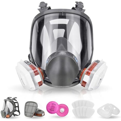 Respirateur réutilisable à gaz intégral, masque anti-vapeur organique et antibuée, pour peinture, polissage mécanique, exploitation forestière, soudage, contre la poussière, les taches, le ponçage et (1/4)