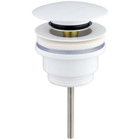 Bonde universelle clic-clac, blanc mat, pour lavabos et bidets, raccordement 1 (1/4)