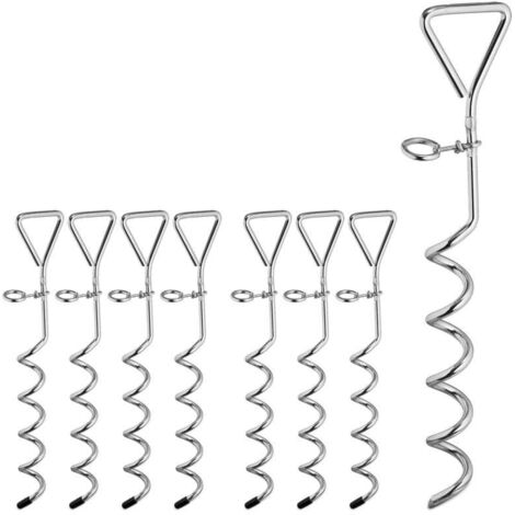 Lot De 8 Piquets D'ancrage En Acier Galvanisé – 20 Cm De Long – Pour Tente, Bâche, Trampoline, Clôture – Camping Et Extérieur