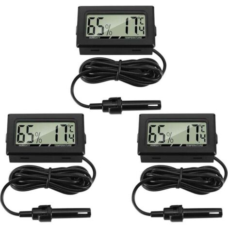 Thermomètre numérique avec hygromètre externe - 3 pièces - Pour incubateur de reptiles (1/4)