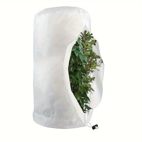 Housse de protection antigel cylindrique pour plantes, 80 cm x 100 cm Housse antigel pour arbustes avec fermeture éclair (1/4)