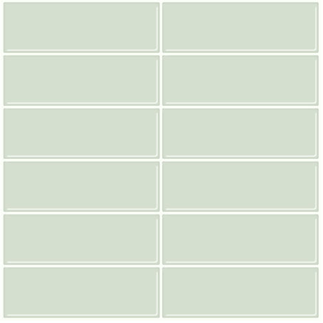Lot de 10 feuilles de carrelage autocollant pour dosseret de cuisine, salle de bain, vanité, camping-car et buanderie. Autocollants muraux 3D à coller, format 30,5 x 30,5 cm, vert rosée. (1/4)