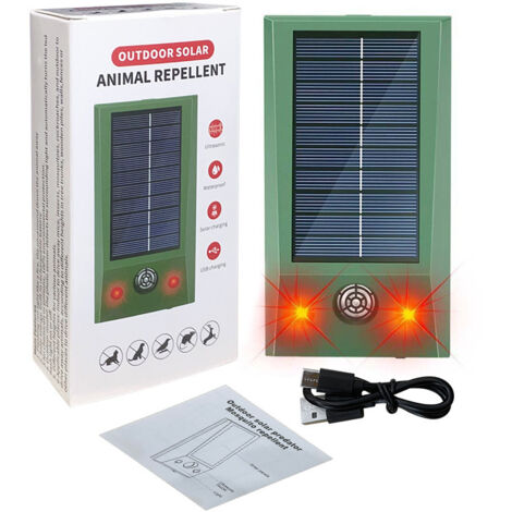 (116A)Mini répulsif à ultrasons électronique IP66, anti-pigeons étanche, LED forte, contrôleur antiparasitaire clignotant pour le co (1/2)