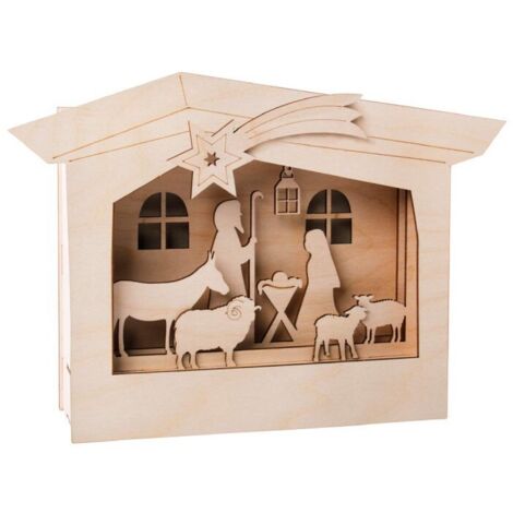 Kit de cadre photo en bois à motifs 3D, nature, crèche, 1 ensemble dans une boîte (1/5)