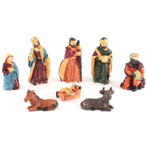 Figurines de crèche (ensemble de 8 pièces) et Noël - Résine (1/5)