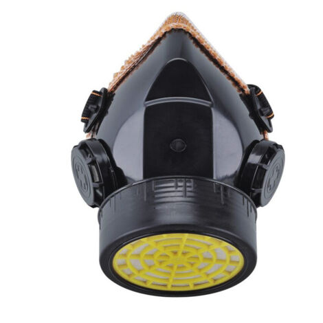 Masque Respiratoire Réutilisable, Protection Masque Filtration Contre Vapeur Toxique, Anti Poussière Anti Gaz Masque Chimique pour Peinture Travaux Bricolage Ponçage (Noir) (1/4)