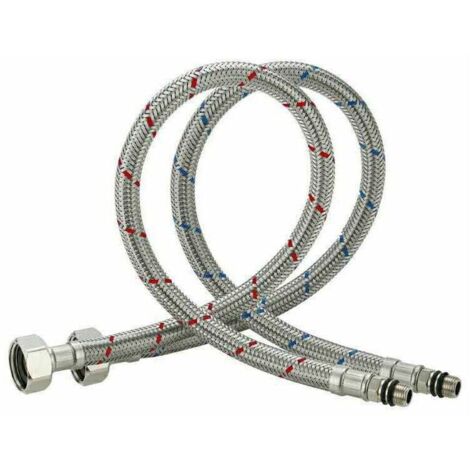 Tuyau de Raccordement Flexible Robinet en Acier Inoxydable pour Eau Chaude et Froide Mitigeur Robinet de Evier Cuisine 60cm (1/4)