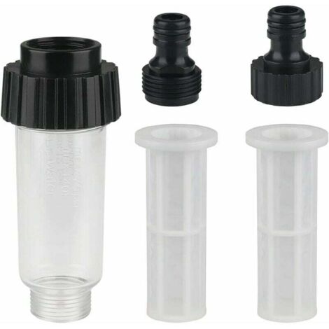 Filtre eau Filtre pour Nettoyeur Pompe de Jardin Filtre Tuyau Arrosage avec Raccord d'eau 3/4,1 connecteurs,2 filet de filtre pour Nettoyeur Haute Pression Pompe de Jardin, (1/4)