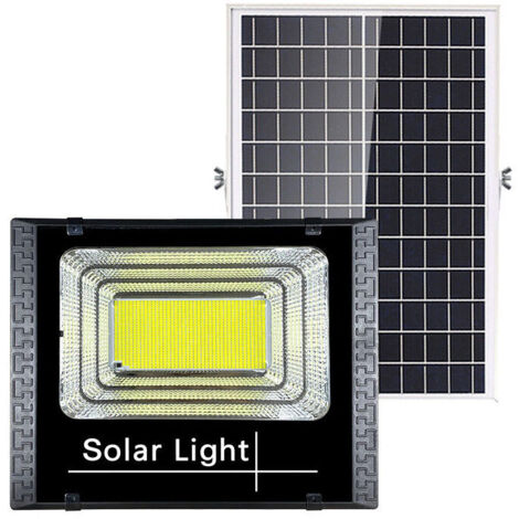 Projecteur solaire LED d’extérieur avec panneau solaire, 100W. Projecteur ultra lumineux avec protection IP66.Lampe solaire extérieure pour jardins, portes, cours, garages, etc. [Classe énergétique A+ (1/4)