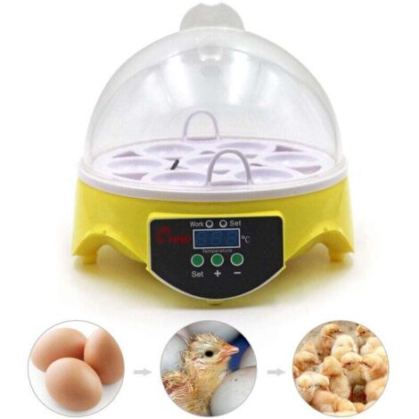 Couveuse Oeuf 7 Oeufs, Incubateur Oeuf De Poule Couveuse Poussin, Contrôle Automatique De La Température Et Affichage Numérique De La Température Par Led