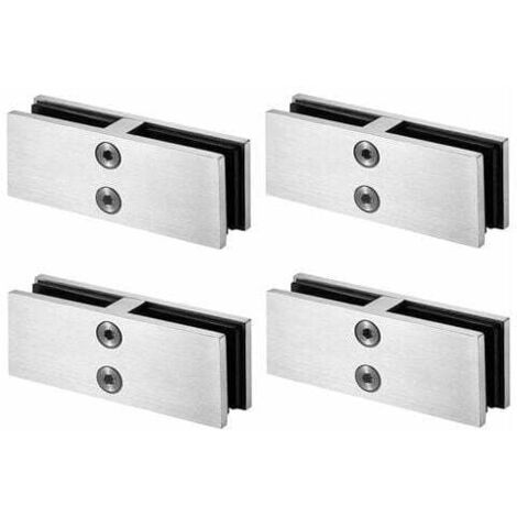 Pince de fixation pour balustrade en verre - En acier inoxydable 304 - Pour balustrade en verre - Clôture de piscine (4, 180 degrés), (1/4)
