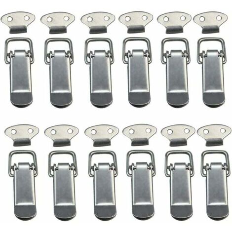 Lot de 12 loquets à ressort en acier inoxydable pour armoire, boîte, tiroir, garde-robe (1/4)