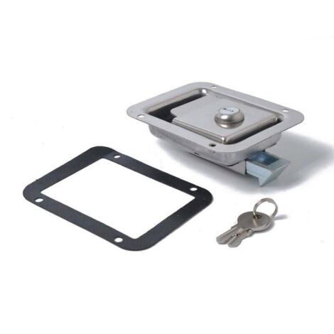 Serrures de porte de camping-car avec serrure de boîte à outils intégrée, en acier inoxydable, avec 2 clés (1/4)