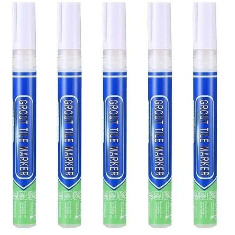Stylo de réparation étanche XVX (5 pièces) pour joints blancs, carrelages muraux, joints de sol, cuisine, salle de bain (1/4)