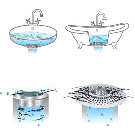Filtre De Douche En Acier Inoxydable - Grille Anti-cheveux Pour Canalisation - Diamètre 15 Cm - Antidérapant - 12