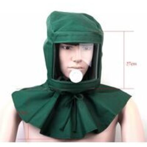 Capuchon De Protection Sablage – Hotte Anti-Poussière Avec Visière Transparente Et Protège-Cou Élastique