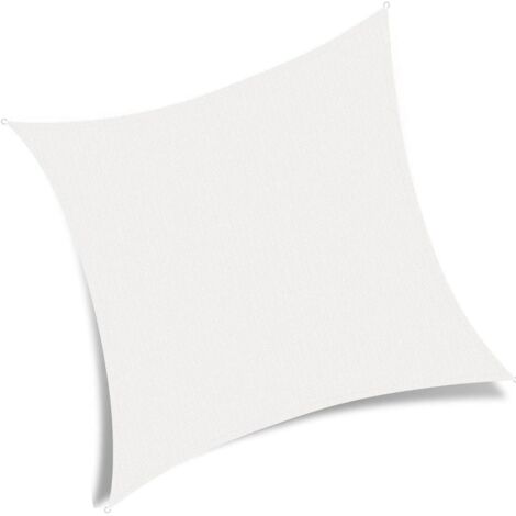 Voile d'ombrage carré de 2 x 2 m, tissu d'ombrage en PEHD respirant, filet d'ombrage de 2 m pour cour, jardin, terrasse, camping en plein air, blanc 2 x 2 m (1/5)