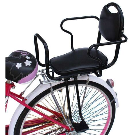 Siege Velo Enfant Arriere, SièGe ArrièRe De VéLo avec Garde-Corps Dossier Et PéDale Ceinture De SéCurité Protective Nets