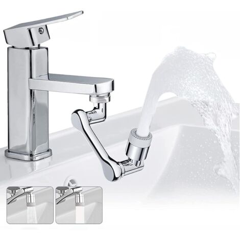 Mousseur Robinet Rotatif 1440 Degrés,Robinet d'Extension Multifonctionnel,Rallonge Robinet Mélangeuse 2 jets pour Cuisine Salle Bain (1/5)