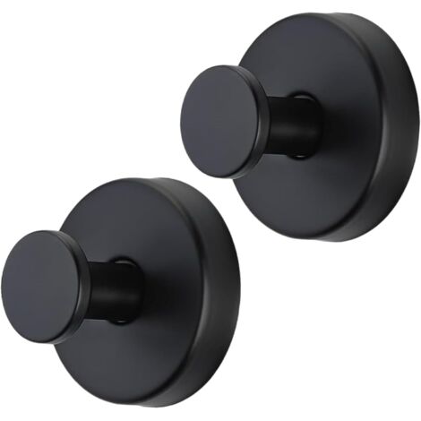 4 Crochets Ventouse Noir Acier Inoxydable A2 Sans Percage Réutilisables pour Salle de Bain et Verre (1/4)